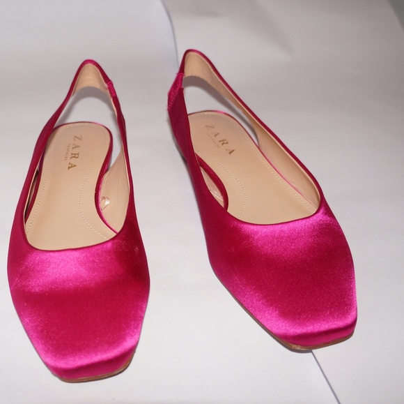 pink satin flats